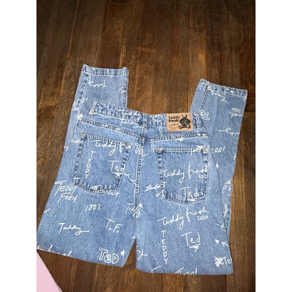 Teddy Fresh Womens Blue Signature Logo Print High Rise Jeans Size 26 - Picture 6 of 6